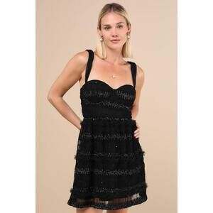 Coveted Choice Black Mesh Ruched Mini Dress